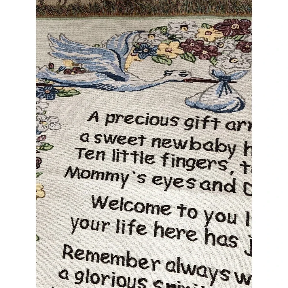 Welcome New Baby Blanket Wall Hanging 50”x 36